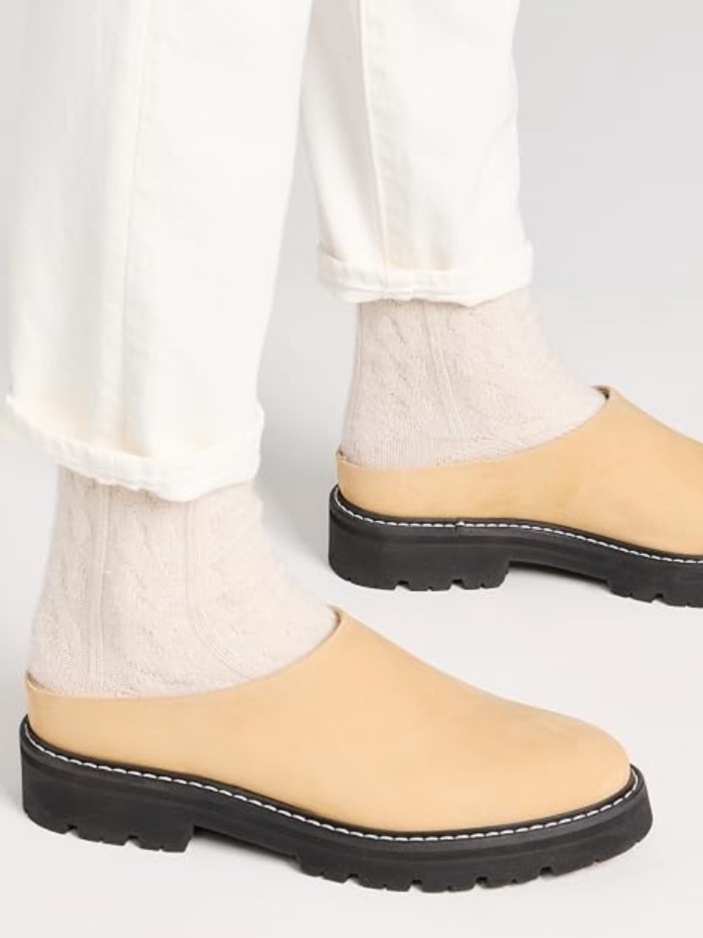 Jenni Kayne Oiled Leather Lug-Sole Mules 36